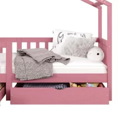 Hausbett ELEA In 90 X 200 Cm Aus Massiver Kiefer Mit Schubladen In Rosa -Berühmt Möbel 71333 5