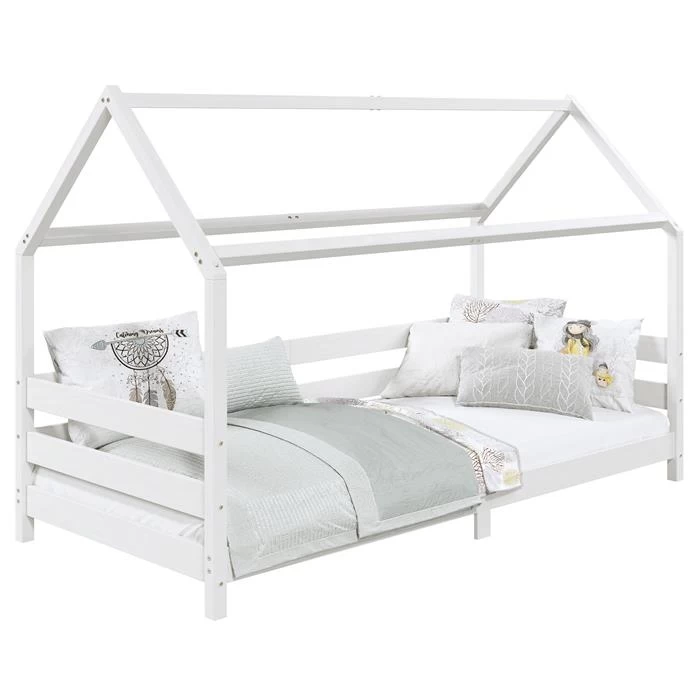 Hausbett FINA In 90 X 200 Cm Aus Massiver Kiefer In Weiß 1 Hausbett FINA In 90 X 200 Cm Aus Massiver Kiefer In Weiß