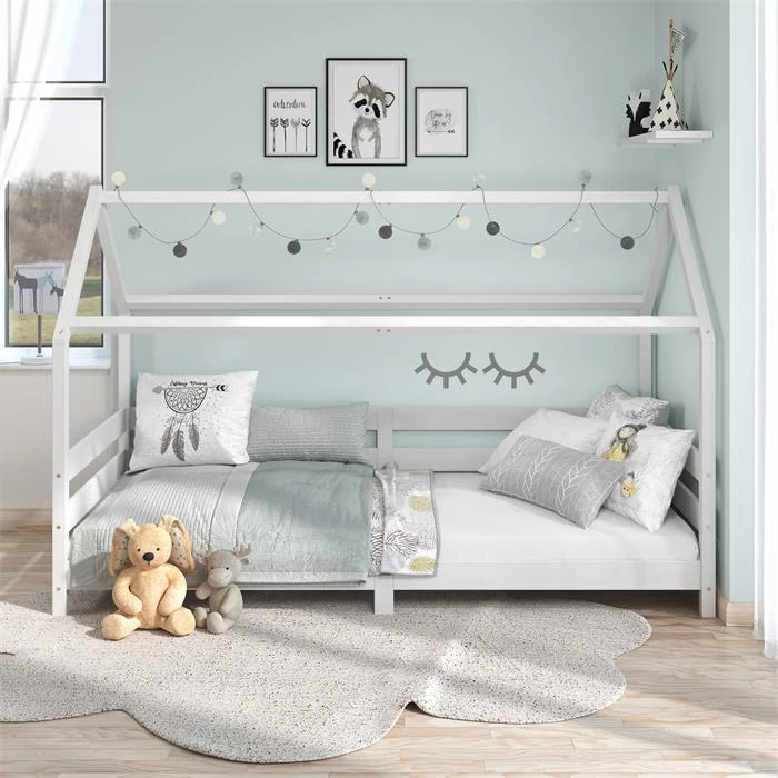 Hausbett FINA In 90 X 200 Cm Aus Massiver Kiefer In Weiß 2 Hausbett FINA In 90 X 200 Cm Aus Massiver Kiefer In Weiß – Bild 2