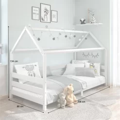 Hausbett FINA In 90 X 200 Cm Aus Massiver Kiefer In Weiß 8 Hausbett FINA In 90 X 200 Cm Aus Massiver Kiefer In Weiß -Berühmt Möbel 71341 AC2