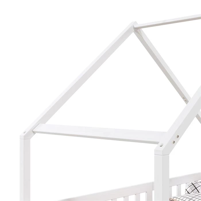 Hausbett CORA In 90 X 200 Cm Aus Massiver Kiefer Mit Rausfallschutz In Weiß 4 Hausbett CORA In 90 X 200 Cm Aus Massiver Kiefer Mit Rausfallschutz In Weiß – Bild 4