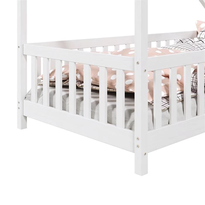 Hausbett CORA In 90 X 200 Cm Aus Massiver Kiefer Mit Rausfallschutz In Weiß 5 Hausbett CORA In 90 X 200 Cm Aus Massiver Kiefer Mit Rausfallschutz In Weiß – Bild 5