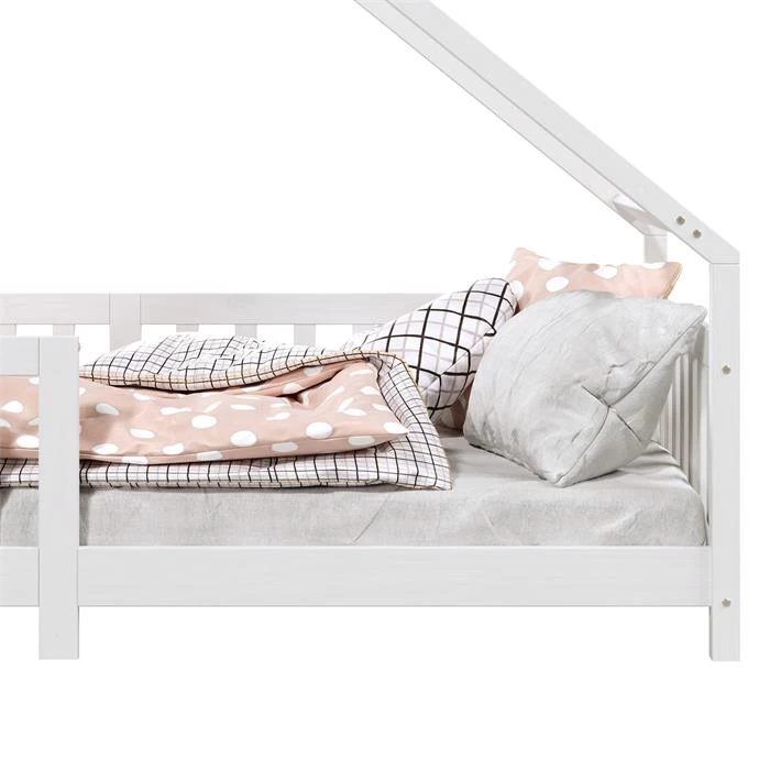 Hausbett CORA In 90 X 200 Cm Aus Massiver Kiefer Mit Rausfallschutz In Weiß 6 Hausbett CORA In 90 X 200 Cm Aus Massiver Kiefer Mit Rausfallschutz In Weiß – Bild 6