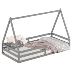 Hausbett SILA In 90 X 200 Aus Massiver Kiefer In Grau -Berühmt Möbel 71362 2