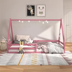 Hausbett SILA In 90 X 200 Aus Massiver Kiefer In Rosa -Berühmt Möbel 71363 AC1