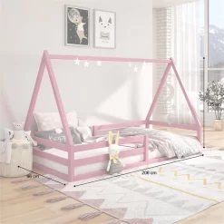 Hausbett SILA In 90 X 200 Aus Massiver Kiefer In Rosa -Berühmt Möbel 71363 AC2