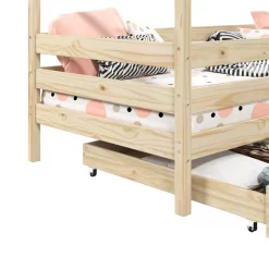 Hausbett ENA 90 X 200 Cm Mit Rausfallschutz Und Zwei Schubladen In Natur 10 Hausbett ENA 90 X 200 Cm Mit Rausfallschutz Und Zwei Schubladen In Natur -Berühmt Möbel 71380 4