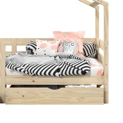 Hausbett ENA 90 X 200 Cm Mit Rausfallschutz Und Zwei Schubladen In Natur 11 Hausbett ENA 90 X 200 Cm Mit Rausfallschutz Und Zwei Schubladen In Natur -Berühmt Möbel 71380 5