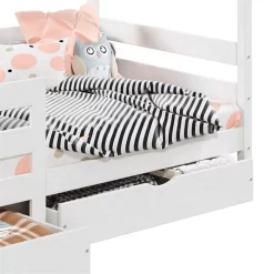 Hausbett ENA 90 X 200 Cm Mit Rausfallschutz Und Zwei Schubladen In Weiß -Berühmt Möbel 71381 6