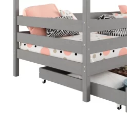 Hausbett ENA 90 X 200 Cm Mit Rausfallschutz Und Zwei Schubladen In Grau 10 Hausbett ENA 90 X 200 Cm Mit Rausfallschutz Und Zwei Schubladen In Grau -Berühmt Möbel 71382 4
