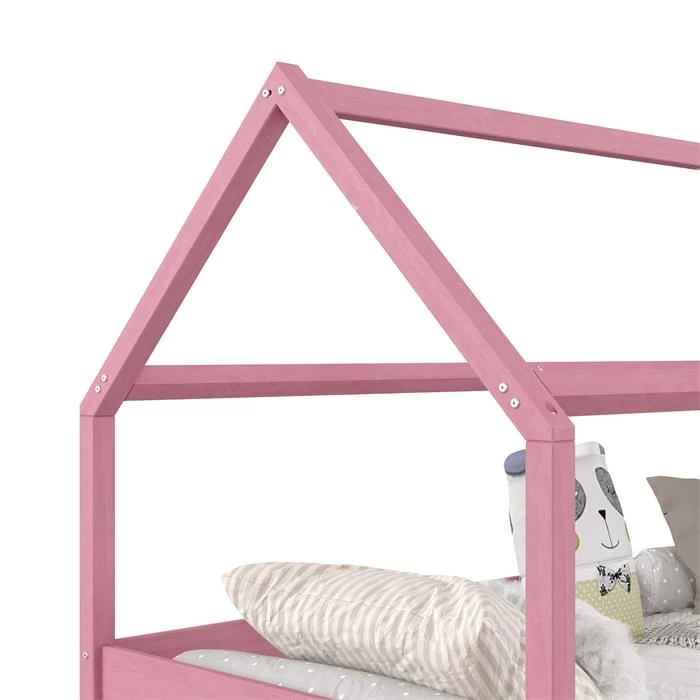 Hausbett CLIA In 90 X 200 Cm Aus Massiver Kiefer Mit 2 Schubladen In Rosa 4 Hausbett CLIA In 90 X 200 Cm Aus Massiver Kiefer Mit 2 Schubladen In Rosa – Bild 4