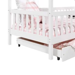 Hausbett ALVA In 90 X 200 Cm Aus Massiver Kiefer Mit Schubladen In Weiß 10 Hausbett ALVA In 90 X 200 Cm Aus Massiver Kiefer Mit Schubladen In Weiß -Berühmt Möbel 71401 4