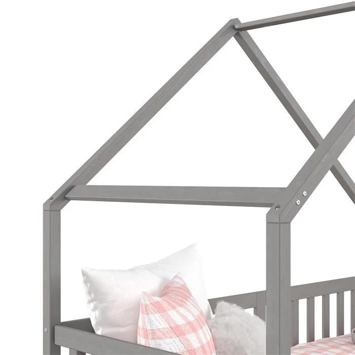 Hausbett ALVA In 90 X 200 Cm Aus Massiver Kiefer Mit Schubladen In Grau 4 Hausbett ALVA In 90 X 200 Cm Aus Massiver Kiefer Mit Schubladen In Grau – Bild 4