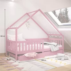 Hausbett ALVA In 90 X 200 Cm Aus Massiver Kiefer Mit Schubladen In Rosa 8 Hausbett ALVA In 90 X 200 Cm Aus Massiver Kiefer Mit Schubladen In Rosa -Berühmt Möbel 71403 AC2