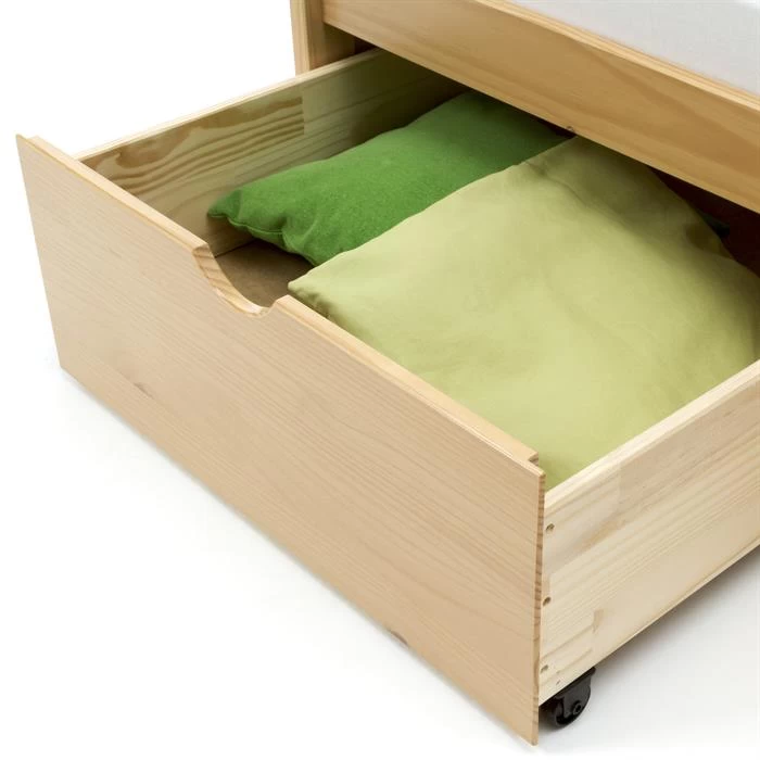 Bett Mit Stauraum MIA 90x200 Cm, Kiefer In Buchefarben 4 Bett Mit Stauraum MIA 90x200 Cm, Kiefer In Buchefarben – Bild 4