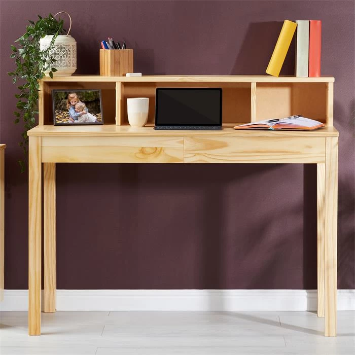 Sekretär LENNOX Mit 3 Nischen Und 2 Schubladen In Natur 2 Sekretär LENNOX Mit 3 Nischen Und 2 Schubladen In Natur – Bild 2