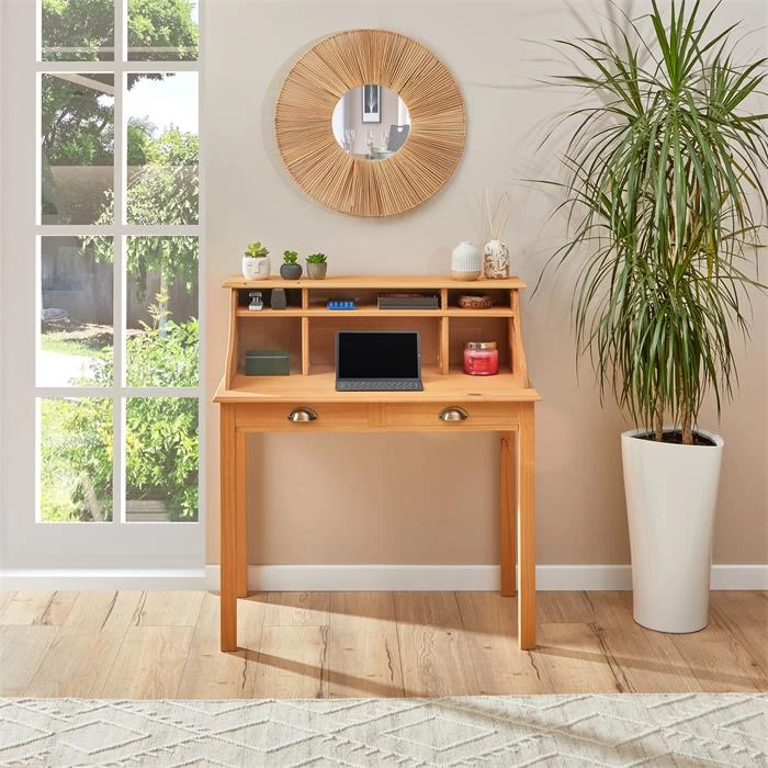 Sekretär MARLENE Mit 2 Schubladen Und 6 Fächer Gebeizt 2 Sekretär MARLENE Mit 2 Schubladen Und 6 Fächer Gebeizt – Bild 2