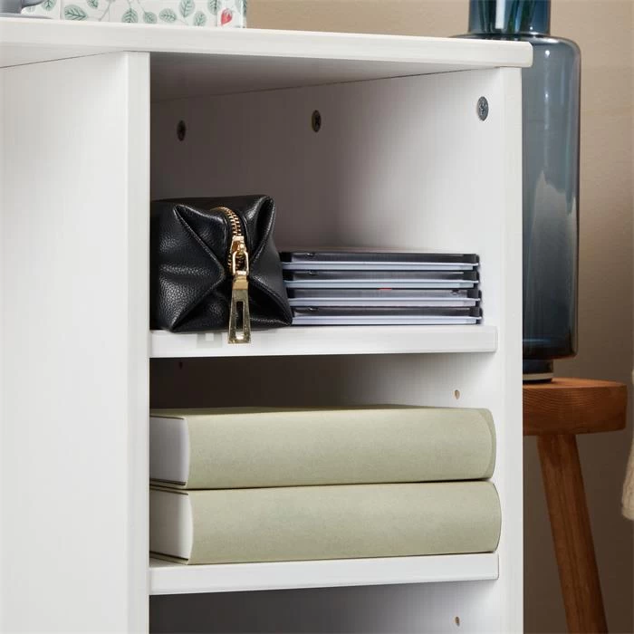 Schreibtisch LIAM Mit 3 Regalfächer Aus Kiefer Massiv In Weiß 4 Schreibtisch LIAM Mit 3 Regalfächer Aus Kiefer Massiv In Weiß – Bild 4