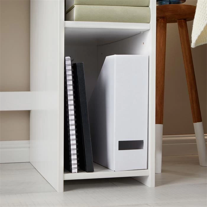 Schreibtisch LIAM Mit 3 Regalfächer Aus Kiefer Massiv In Weiß 5 Schreibtisch LIAM Mit 3 Regalfächer Aus Kiefer Massiv In Weiß – Bild 5