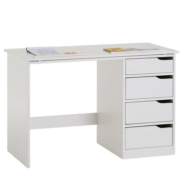 Kinderschreibtisch EMMA Aus Kiefer Massiv In Weiß, Neigungsverstellbar 2 Kinderschreibtisch EMMA Aus Kiefer Massiv In Weiß, Neigungsverstellbar – Bild 2