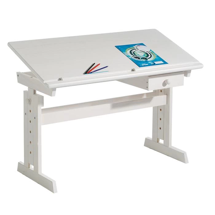 Kinderschreibtisch FLEXI Höhenverstellbar In Weiß 1 Kinderschreibtisch FLEXI Höhenverstellbar In Weiß