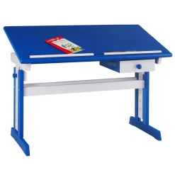 Kinderschreibtisch FLEXI Höhenverstellbar In Weiß/blau
