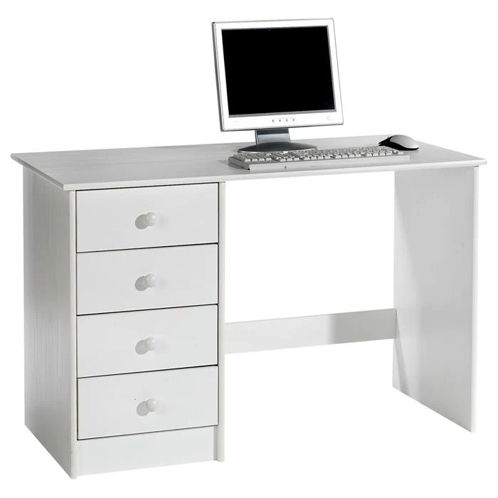 Schreibtisch ARNE Mit 4 Schubladen In Weiß 1 Schreibtisch ARNE Mit 4 Schubladen In Weiß