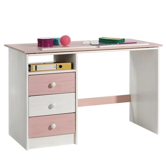 Kinderschreibtisch KEVIN Neigungsverstellbar Weiß/rosa 2 Kinderschreibtisch KEVIN Neigungsverstellbar Weiß/rosa – Bild 2