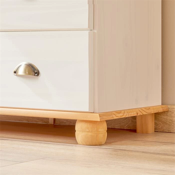 Sekretär GOMES Mit 3 Schubladen Und 2 Fächer Aus Kiefer Weiß/braun 6 Sekretär GOMES Mit 3 Schubladen Und 2 Fächer Aus Kiefer Weiß/braun – Bild 6