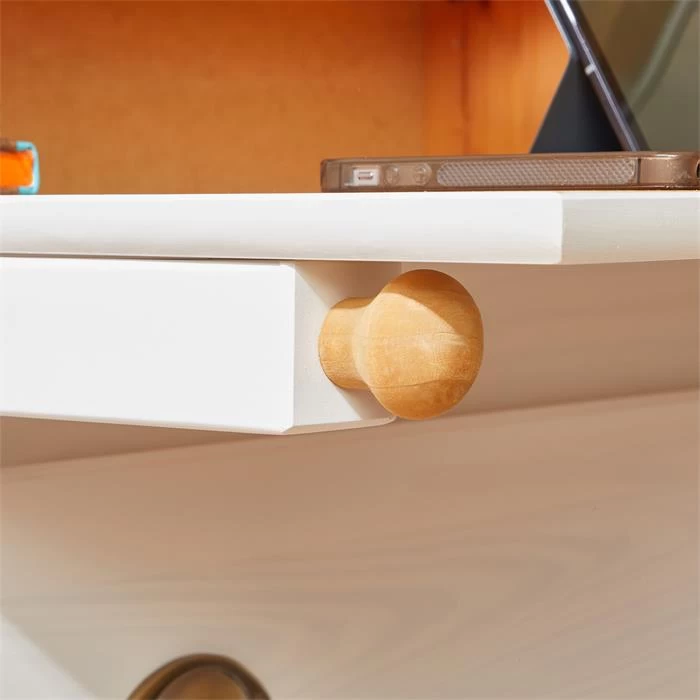 Sekretär GOMES Mit 3 Schubladen Und 2 Fächer Aus Kiefer Weiß/braun 4 Sekretär GOMES Mit 3 Schubladen Und 2 Fächer Aus Kiefer Weiß/braun – Bild 4