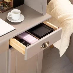 Sekretär TOM Mit 2 Schubladen, Rollladen Und 1 Tür Aus Massiver Kiefer In Grau -Berühmt Möbel 7277 AC6