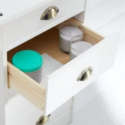 Schreibtisch LANA Aus Kiefer In Weiß Mit 5 Schubladen Und Muschelgriffen 10 Schreibtisch LANA Aus Kiefer In Weiß Mit 5 Schubladen Und Muschelgriffen -Berühmt Möbel 7281 AC5