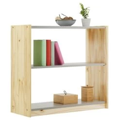 Regal, Kiefer Massiv Natur/grau Mit 3 Böden 9 Regal, Kiefer Massiv Natur/grau Mit 3 Böden -Berühmt Möbel 76003 4