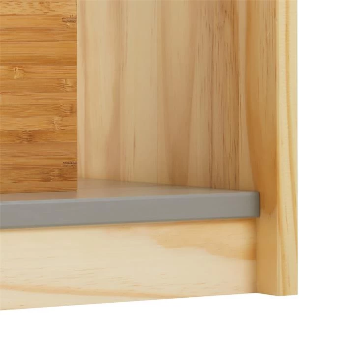 Regal, Kiefer Massiv Natur/grau Mit 3 Böden 5 Regal, Kiefer Massiv Natur/grau Mit 3 Böden – Bild 5