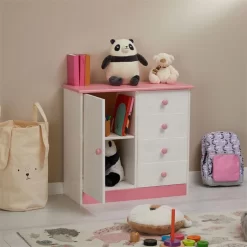 Kommode RONDO Mit 4 Schubladen, Kiefer In Weiß/rosa 8 Kommode RONDO Mit 4 Schubladen, Kiefer In Weiß/rosa -Berühmt Möbel 80043 AC2