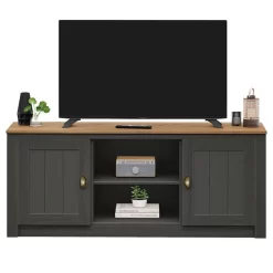 TV Lowboard BOLTON Mit 2 Türen, Kiefer In Anthrazit/braun -Berühmt Möbel 80137 1