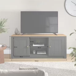 TV Lowboard BOLTON Mit 2 Türen, Kiefer In Anthrazit/braun -Berühmt Möbel 80137 AC1