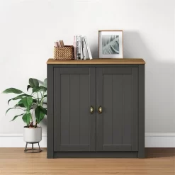 Kommode BOLTON Mit 2 Türen, Kiefer In Anthrazit/braun 7 Kommode BOLTON Mit 2 Türen, Kiefer In Anthrazit/braun -Berühmt Möbel 80142 AC1