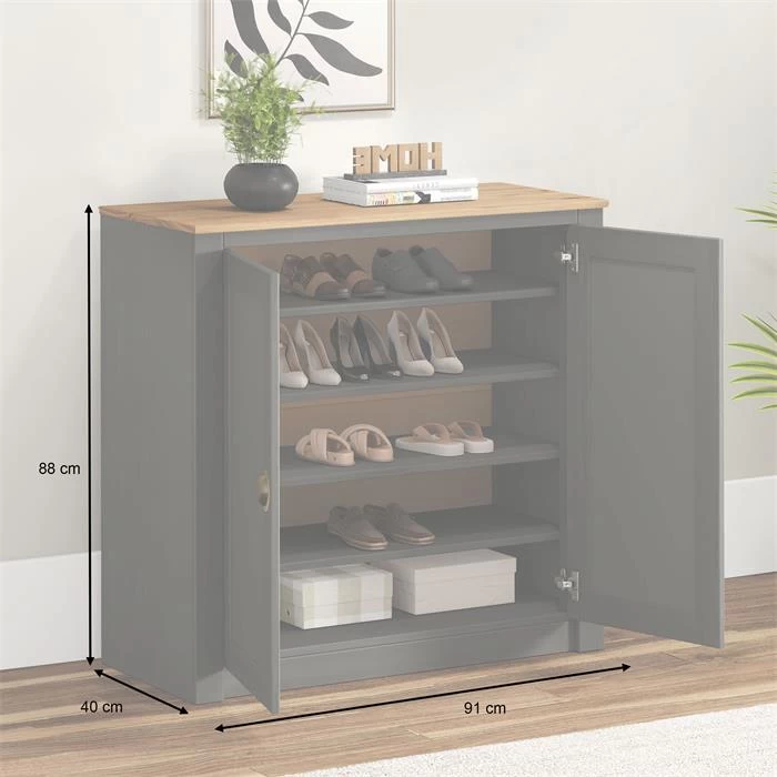 Kommode BOLTON Mit 2 Türen, Kiefer In Anthrazit/braun 5 Kommode BOLTON Mit 2 Türen, Kiefer In Anthrazit/braun – Bild 5