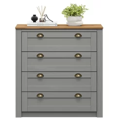 Kommode BOLTON Mit 4 Schubladen, Kiefer In Grau/braun -Berühmt Möbel 80151 1