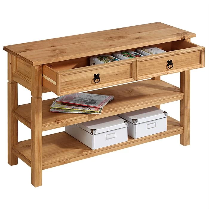 Konsole TEQUILA, Kiefer Massiv, Mit 1 Schubladen Und 2 Ablageflächen, Mexiko 3 Konsole TEQUILA, Kiefer Massiv, Mit 1 Schubladen Und 2 Ablageflächen, Mexiko – Bild 3