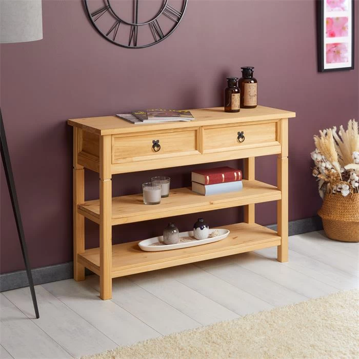 Konsole TEQUILA, Kiefer Massiv, Mit 1 Schubladen Und 2 Ablageflächen, Mexiko 4 Konsole TEQUILA, Kiefer Massiv, Mit 1 Schubladen Und 2 Ablageflächen, Mexiko – Bild 4