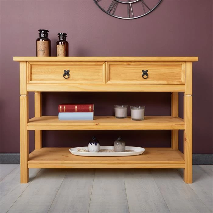 Konsole TEQUILA, Kiefer Massiv, Mit 1 Schubladen Und 2 Ablageflächen, Mexiko 5 Konsole TEQUILA, Kiefer Massiv, Mit 1 Schubladen Und 2 Ablageflächen, Mexiko – Bild 5