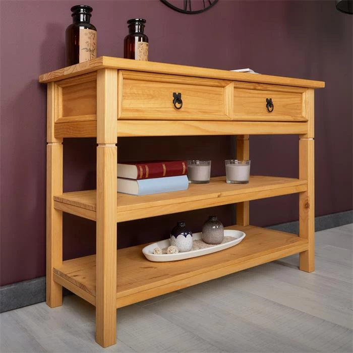 Konsole TEQUILA, Kiefer Massiv, Mit 1 Schubladen Und 2 Ablageflächen, Mexiko 6 Konsole TEQUILA, Kiefer Massiv, Mit 1 Schubladen Und 2 Ablageflächen, Mexiko – Bild 6