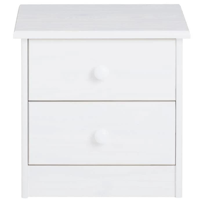 Nachttisch RONDO Aus Kiefer Mit 2 Schubladen, In Weiß 2 Nachttisch RONDO Aus Kiefer Mit 2 Schubladen, In Weiß – Bild 2