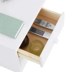 Nachttisch RONDO Aus Kiefer Mit 2 Schubladen, In Weiß 10 Nachttisch RONDO Aus Kiefer Mit 2 Schubladen, In Weiß -Berühmt Möbel 8101 4