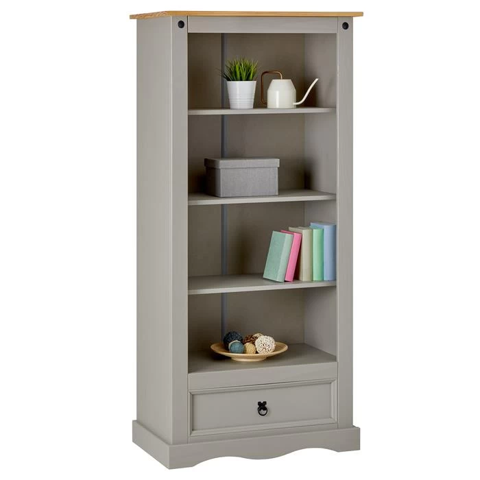 Bücherschrank TEQUILA, Kiefer Massiv Grau/braun, Mexiko 1 Bücherschrank TEQUILA, Kiefer Massiv Grau/braun, Mexiko