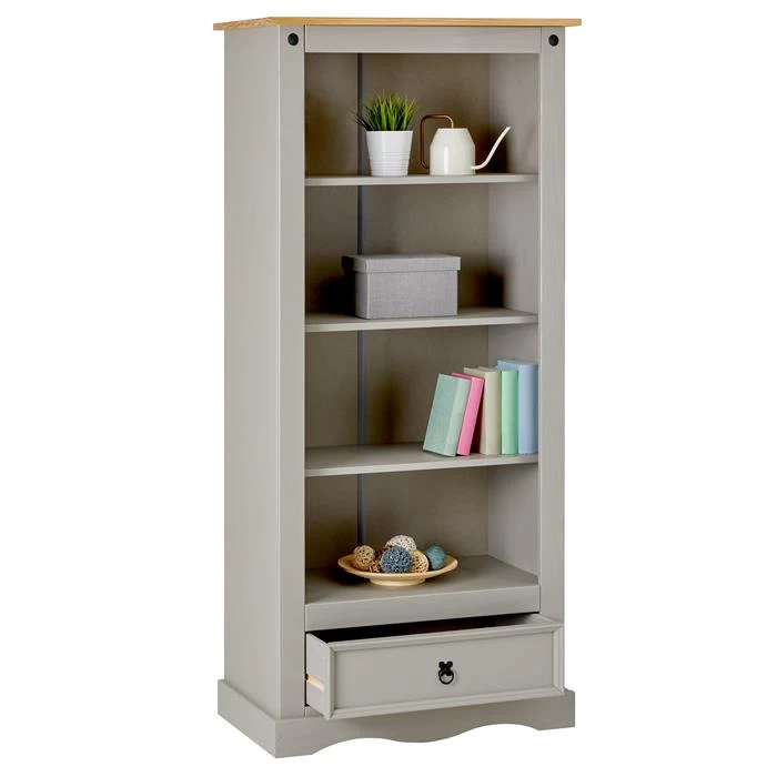 Bücherschrank TEQUILA, Kiefer Massiv Grau/braun, Mexiko 3 Bücherschrank TEQUILA, Kiefer Massiv Grau/braun, Mexiko – Bild 3