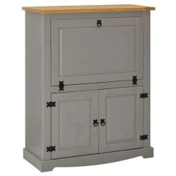 Weinschrank TEQUILA, Kiefer Massiv Grau/braun, Mexiko