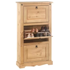 Schuhschrank TEQUILA, Kiefer Massiv, Mit 3 Klappen, Mexiko 8 Schuhschrank TEQUILA, Kiefer Massiv, Mit 3 Klappen, Mexiko -Berühmt Möbel 81313 2